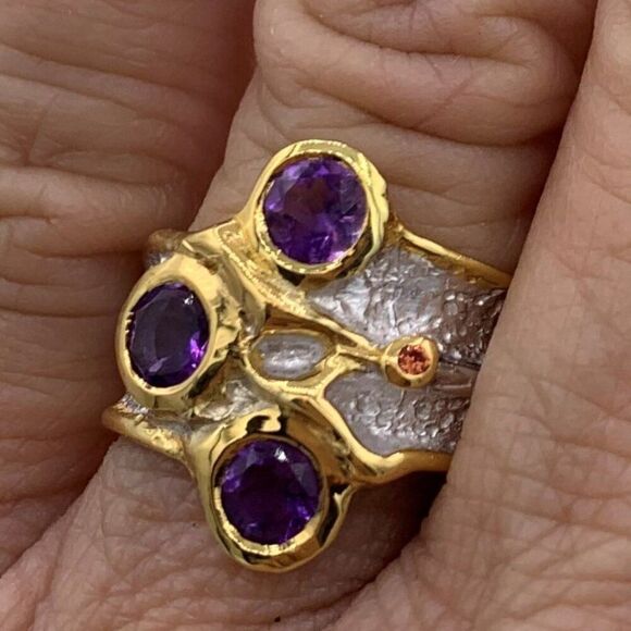 Sweater, EUC, beaded neckline, deep rich purple, 3/4 sleeve, sz Med - Picture 9 of 15